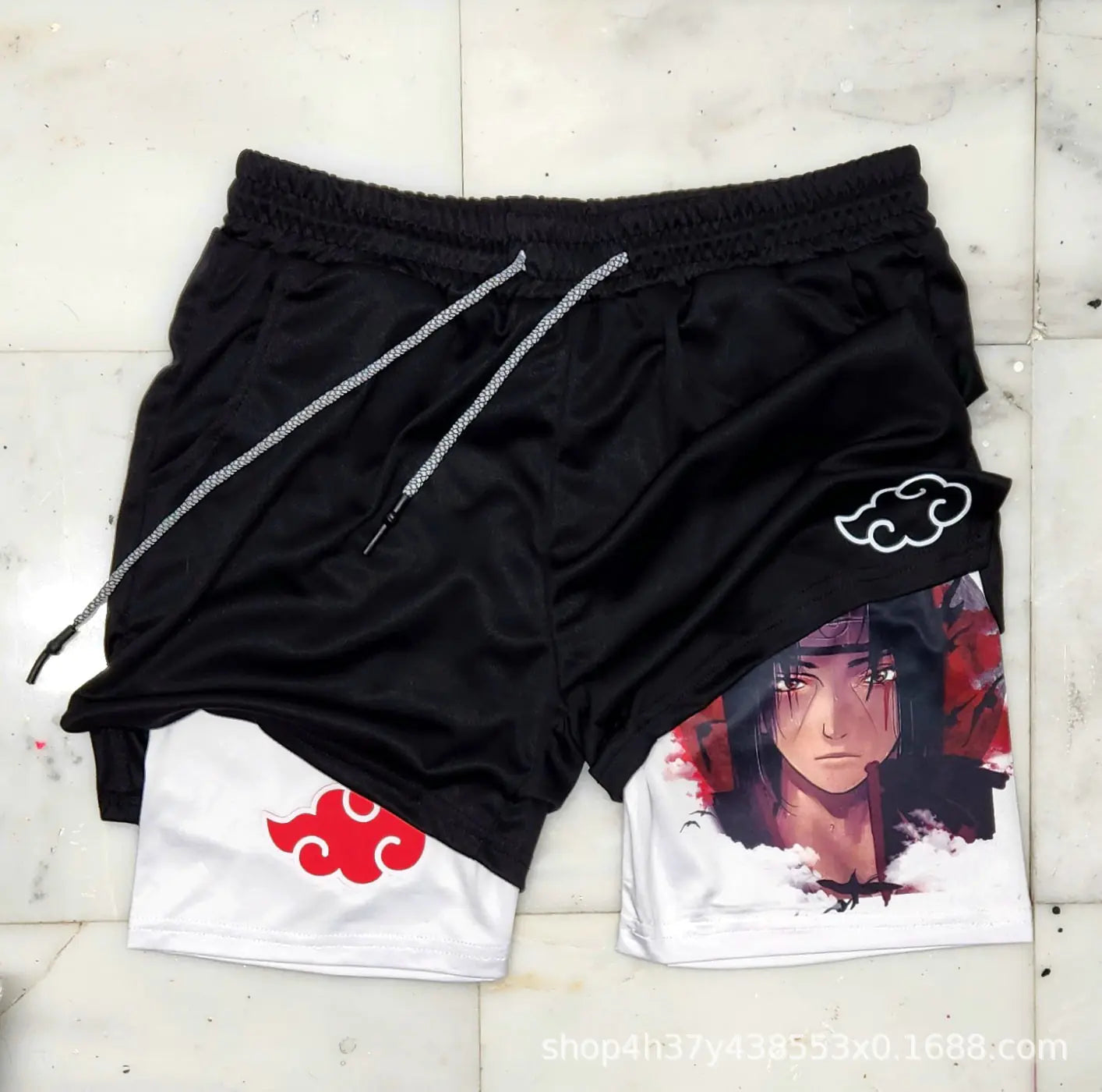 Men's Sporty anime, Breathable Workout Shorts