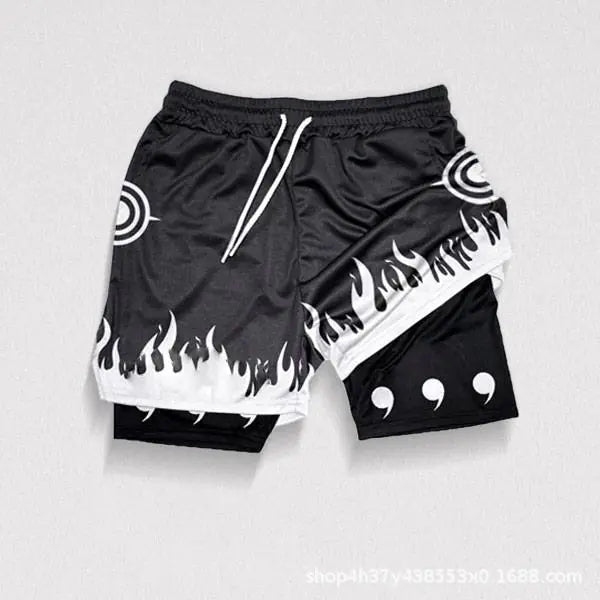 Men's Sporty anime, Breathable Workout Shorts