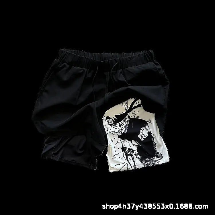 Men's Sporty anime, Breathable Workout Shorts