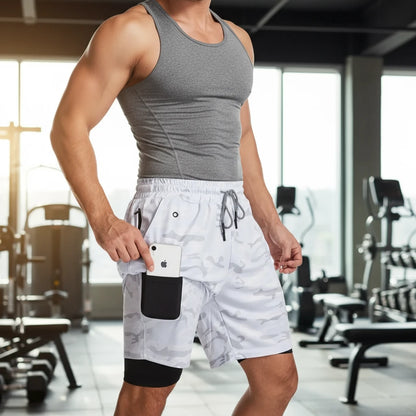 Camouflage Running Training Shorts for Fitness
