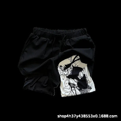 Men's Sporty anime, Breathable Workout Shorts