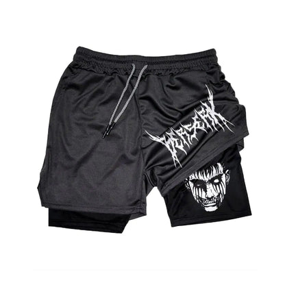 Men's Sporty anime, Breathable Workout Shorts