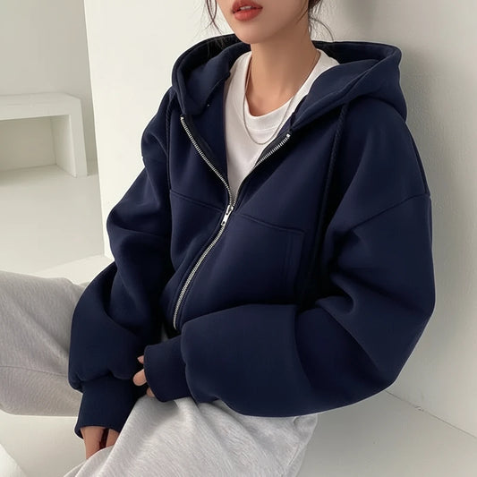 Women's Long Sleeve Zipper Hoodie
