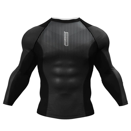 Red Plume Men’s Athletic Long Sleeve Compression Shirts/Men’s Cool Compression Top for Sports