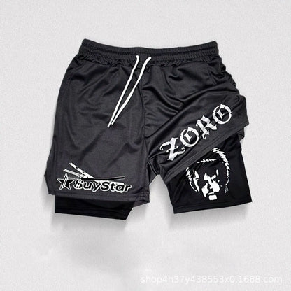 Men's Sporty anime, Breathable Workout Shorts