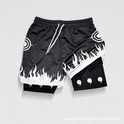 Men's Sporty anime, Breathable Workout Shorts