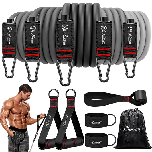 Resistance Band Exercise Bands with Handles Workout Bands Fitness Bands with Door Anchor and Ankle